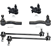 6-Piece Kit Front, Driver and Passenger Side Suspension Kit,  Includes (2) Ball Joint, (2) Sway Bar Link, and (2) Tie Rod End