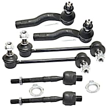 6-Piece Kit Front, Driver and Passenger Side Suspension, includes Sway Bar Link and Tie Rod End