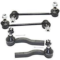 4-Piece Kit Front, Driver and Passenger Side Suspension, includes Sway Bar Link and Tie Rod End