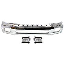 3-Piece Kit, Front, Lower Bumper, Chrome, Includes (1) Bumper and (2) Fog Light