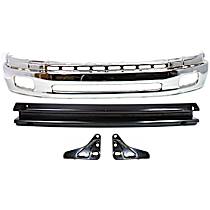 4-Piece Kit, Front, Lower Bumper, Chrome, Includes (1) Bumper, (2) Bumper Bracket, and (1) Bumper Reinforcement