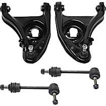 4-Piece Kit Front, Driver and Passenger Side Control Arm Kit, includes (2) Control Arm and (2) Sway Bar Link