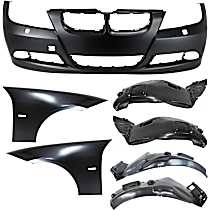 7-Piece Kit, Front Primed Bumper Cover, Includes (1) Bumper Cover, (2) Fender, and (4) Fender Liner