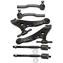 6-Piece Kit Front, Driver and Passenger Side, Lower Control Arm Kit, Includes (2) Control Arm and (4) Tie Rod End
