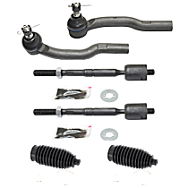 6-Piece Kit Front, Driver and Passenger Side Suspension Kit,  Includes (2) Steering Rack Boot and (4) Tie Rod End