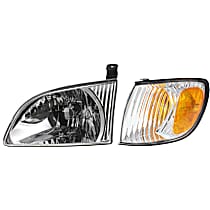 2-Piece Kit Driver Side Halogen Headlight, With bulb(s), OE Replacement,  Includes (1) Corner Light and (1) Headlight