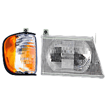 2-Piece Kit Passenger Side Halogen Headlight, With bulb(s), OE Replacement Includes (1) Corner Light and (1) Headlight