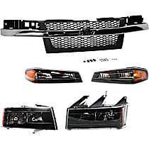 5-Piece Kit Grille, Textured Gray, For Models Without Performance Xtreme Package,  Includes (2) Corner Light, (1) Grille, and (2) Headlight