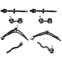 8-Piece Kit Front, Driver and Passenger Side Suspension, includes Control Arm, Sway Bar Link, and Tie Rod End