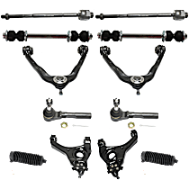 12-Piece Kit Front Suspension Kit,  Includes (4) Control Arm, (2) Steering Rack Boot, (2) Sway Bar Link, and (4) Tie Rod End
