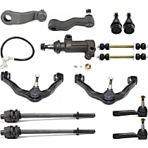 Front, Driver and Passenger Side, Upper Control Arm Kit, Heavy Duty Design, includes Ball Joints, Idler Arm, Idler Arm Bracket, Pitman Arm, Sway Bar Links, and Tie Rod Ends