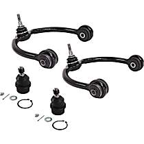 4-Piece Kit Front, Driver and Passenger Side, Upper Control Arm Kit, Rear Wheel Drive,  Includes (2) Ball Joint and (2) Control Arm