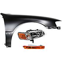 3-Piece Kit Passenger Side Halogen Headlight, With bulb(s), OE Replacement, Includes (1) Fender, (1) Turn Signal Light and (1) Headlight
