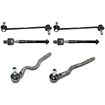 6-Piece Kit Front, Driver and Passenger Side Suspension with Sway Bar Links and Tie Rod Ends