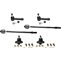 6-Piece Kit Front, Driver and Passenger Side, Inner and Outer Tie Rod End, includes Ball Joints