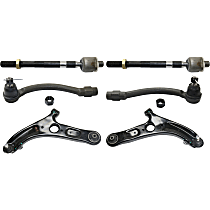 Front, Driver and Passenger Side Control Arm Kit, includes Inner and Outer Tie Rod Ends