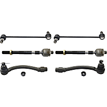 Front, Driver and Passenger Side Suspension Kit, includes Sway Bar Link and Tie Rod End