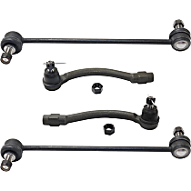 Front, Driver and Passenger Side Suspension Kit, includes Sway Bar Link and Tie Rod End