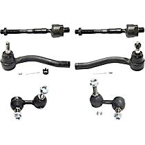 6-Piece Kit Front, Driver and Passenger Side Suspension, includes Sway Bar Link and Tie Rod End