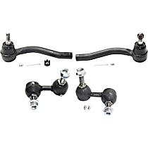 4-Piece Kit Front, Driver and Passenger Side Suspension, includes Sway Bar Link and Tie Rod End