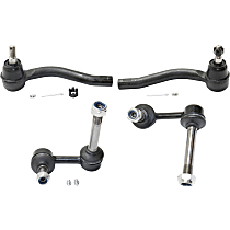 4-Piece Kit Front, Driver and Passenger Side Suspension, includes Sway Bar Link and Tie Rod End, Rear Wheel Drive