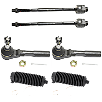 6-Piece Kit Driver and Passenger Side Suspension Kit,  Includes (2) Steering Rack Boot and (4) Tie Rod End