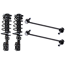 4-Piece Kit Front, Driver and Passenger Side Suspension Includes Loaded Strut and Sway Bar Link
