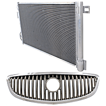 2-Piece Kit Grille, Chrome, Includes (1) A/C Condenser and (1) Grille Assembly
