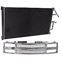 2-Piece Kit, Grille Chrome, Includes (1) A/C Condenser and (1) Grille Assembly