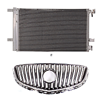 2-Piece Kit, Grille Chrome, Includes (1) A/C Condenser and (1) Grille Assembly