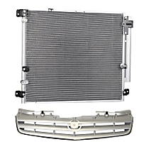 2-Piece Kit, Grille Painted Gray, For Models Without Adaptive Cruise Control, Without Platinum Edition, Includes (1) A/C Condenser and (1) Grille Assembly