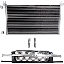 2-Piece Kit Grille, Painted Black, For Models with Body Cladding, Includes (1) A/C Condenser and (1) Grille Assembly