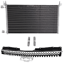 2-Piece Kit Grille, Chrome Shell with Painted Black Insert, For Models Without Off Road Package,  Includes (1) A/C Condenser and (1) Grille Assembly