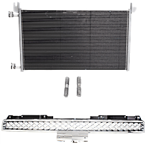 2-Piece Kit Grille, Chrome Shell with Painted Gray Insert, For Models With Off Road Package,  Includes (1) A/C Condenser and (1) Grille Assembly