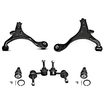 6-Piece Kit Front, Driver and Passenger Side, Lower Control Arm, includes Ball Joints and Sway Bar Links, Coupe/Sedan