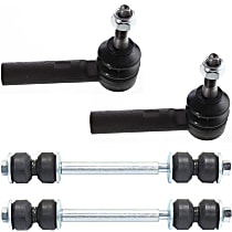 4-Piece Kit Front, Driver and Passenger Side Suspension with Sway Bar Link and Tie Rod End