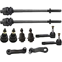 10-Piece Kit Front Suspension Kit, Four Wheel Drive, 18 (mm) Thread at Centerlink , With 4 Groove Spline,  Includes (4) Ball Joint, (1) Idler Arm, (1) Pitman Arm, and (4) Tie Rod End