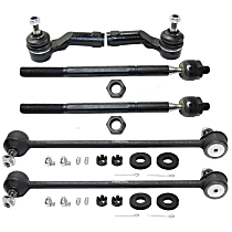 6-Piece Kit Front, Driver and Passenger Side Suspension, includes Sway Bar Link and Tie Rod End