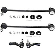 4-Piece Kit Front, Driver and Passenger Side Suspension, includes Sway Bar Link and Tie Rod End