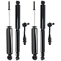 6-Piece Kit Driver and Passenger Side Suspension Includes Shock Absorbers and Sway Bar Links, RWD