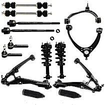 14-Piece Kit Front Suspension Kit, Crew Cab Pickup, AWD,  Includes (4) Control Arm, (2) Loaded Strut, (2) Steering Rack Boot, (2) Sway Bar Link, and (4) Tie Rod End