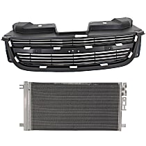 2-Piece Kit Grille, Painted Gray, For Models Without Chrome Package, CAPA Certified  Includes (1) A/C Condenser and (1) Grille Assembly