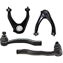 4-Piece Kit Front, Driver and Passenger Side, Upper Control Arm Kit,  Includes (2) Control Arm and (2) Tie Rod End