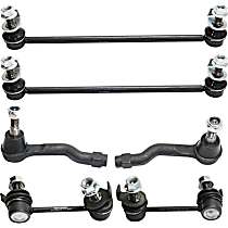 6-Piece Kit Driver and Passenger Side Suspension with Sway Bar Link and Tie Rod End
