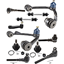 Front, Driver and Passenger Side, Upper Control Arm Kit, Four Wheel Drive, Heavy Duty Design, includes Ball Joints, Pitman Arm, Sway Bar Links, and Tie Rod Ends