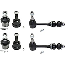 6-Piece Kit Front Suspension Kit, Gear Steering Type, Power Steering, Plus Or Minus 1 Degree(S) Camber And/Or Caster,  Includes (4) Ball Joint and (2) Sway Bar Link