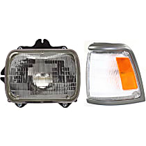 2-Piece Kit, Driver Side Halogen Headlight, With bulb(s), For Models With NAL Brand Lamps Model, OE Replacement, Includes (1) Corner Light and (1) Headlight