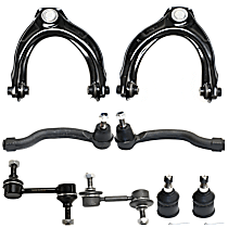 8-Piece Kit Front, Driver and Passenger Side Suspension Kit,  Includes (2) Ball Joint, (2) Control Arm, (2) Sway Bar Link, and (2) Tie Rod End