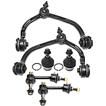 6-Piece Kit Front, Driver and Passenger Side Control Arm Kit, Includes (2) Ball Joint, (2) Control Arm, and (2) Sway Bar Link