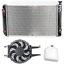 3-Piece Kit Radiator, For Models With 28 Inch Core, With Engine Oil Cooler, GAS Engine, 5.7L, includes (1) Radiator, (1) Cooling Fan Assembly, and (1) Coolant Reservoir